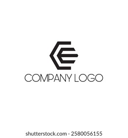 Geometric symbol LETTER E company logo element