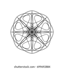 Geometric symbol pattern star, fractal, pentagram icon