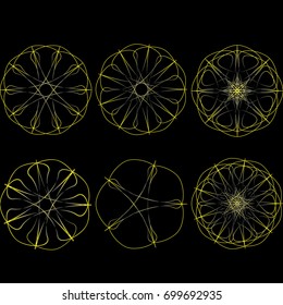 Geometric symbol pattern star, fractal, pentagram icon