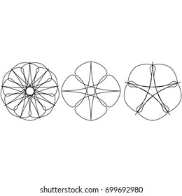 Geometric symbol pattern star, fractal, pentagram icon