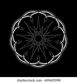 Geometric symbol pattern star, fractal, pentagram icon