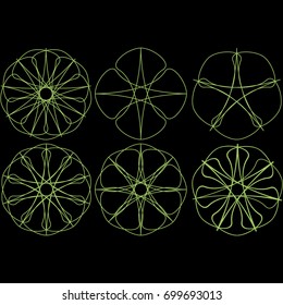 Geometric symbol pattern star, fractal, pentagram icon