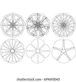 Geometric symbol pattern star, fractal, pentagram icon