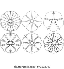 Geometric symbol pattern star, fractal, pentagram icon