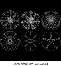 Geometric symbol pattern star, fractal, pentagram icon