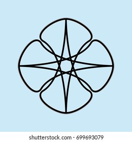 Geometric symbol pattern star, fractal, pentagram icon