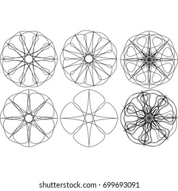 Geometric symbol pattern star, fractal, pentagram icon