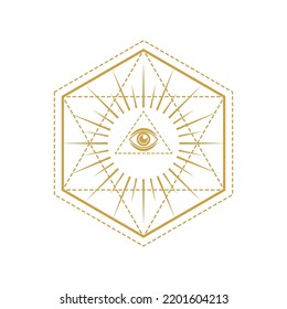 Geometric symbols, Sacred mystic signs Illustration