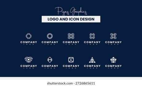 Coleção de Design de Logotipo Geométrico Simétrico