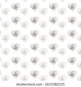 Geometric symmetrical pattern of hearts