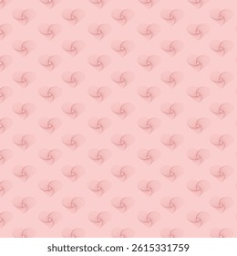 Geometric symmetrical pattern of hearts on a pink background