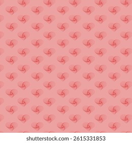 Geometric symmetrical pattern of hearts on a pink background