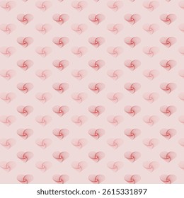 Geometric symmetrical pattern of hearts on a pink background