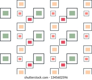 geometric symmetrical pattern set of colored squares print design element poster background