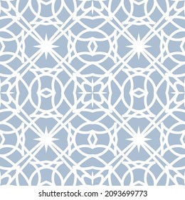 Geometric symmetrical seamless pattern. Vector oriental ornament in pastel colors.