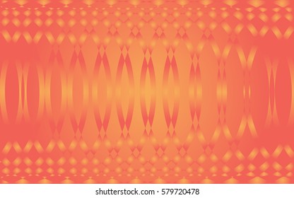 Geometric symmetrical technical abstraction pattern of crossed lines and vertical ellipses in different shades of orange metal monochrome horizontal composition