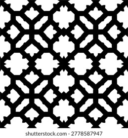 Geometric Symmetry: A captivating display of precise geometric patterns, interwoven to form an elegant monochrome design.