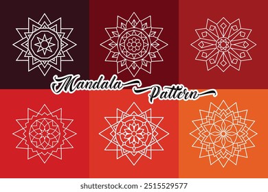 Mandala de simetria geométrica com formas entrelaçadas - triângulos, círculos e hexágonos para colorir