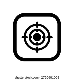 Icono de objetivo geométrico en fondo blanco de marco cuadrado