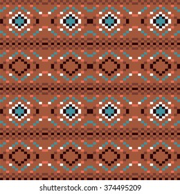 Geometric tartan knitwear pattern, winter christmas background, card. Scheme for cross-stitch and crochet. Traditional seamless nordic ornament knit and embroidery - stock vector. 