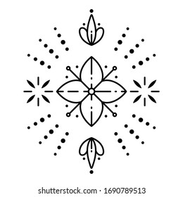 Geometrisches Tätowierungsdesign mit einfacher Tinte