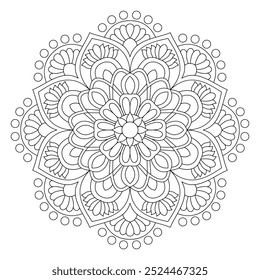 Desenho de flor de tatuagem geométrica desenho de mandala página do livro de coloração, arquivo vetorial, design de tatuagem, arte de parede, arte de mandala simples, Design para um papel de parede Camisa de pintura e azulejo Projeto adesivo, arquivo vetorial