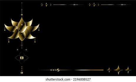 geometric tattoo golden luxury flower lines background card illustration in vector format