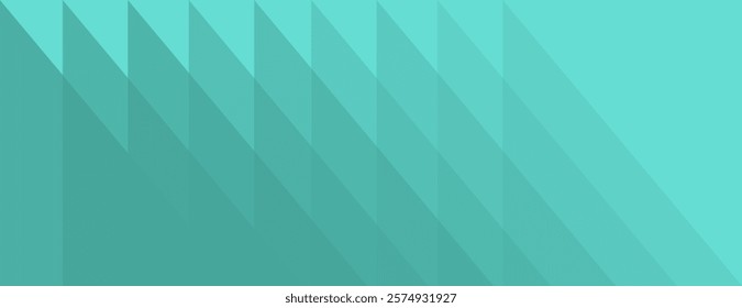 Geometric teal background with triangles. Teal color adds depth to the background with a modern, abstract texture. Vector design. Gradient geometric pattern background. Green background vector.