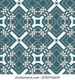 Geometric teal and gray pattern seamless repeat design.