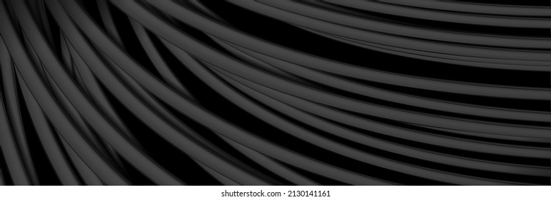 Geometric tech black glossy stripes abstract background. Vector futuristic modern design