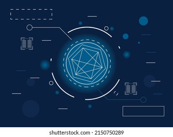 geometric tech blue background icon