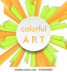 Geometric tech bright background with circle. Vector design template