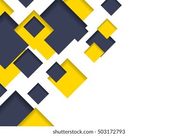 Geometric tech brochure flyer design. Vector squares template background