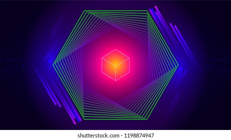 geometric tech electronic dance music elements abstract background