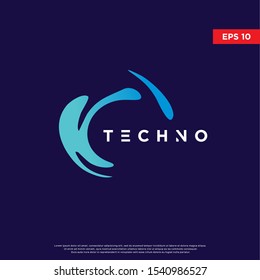 geometric tech logo. modern icon, template design