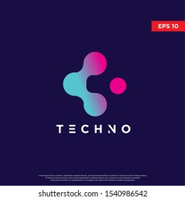 geometric tech logo. modern icon, template design