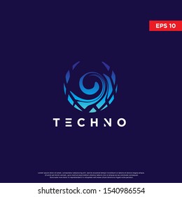 geometric tech logo. modern icon, template design