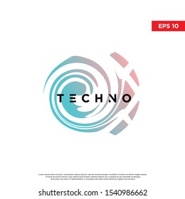 geometric tech logo. modern icon, template design