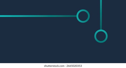 Fondo de tecnología geométrica. Tira azul oscuro y círculo. Conexiones y circuitos de tecnología verde claro