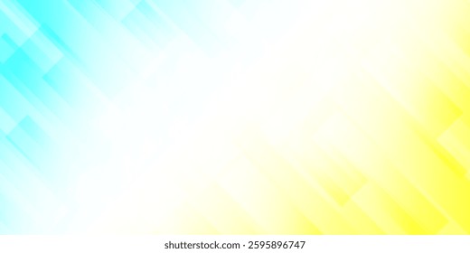 Geometric technology background, futuristic yellow and light blue gradient color box line banner and card abstract background