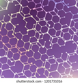 geometric technology background with gear shape. Vector abstract graphic design