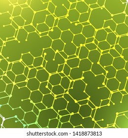 geometric technology background with gear shape. Vector abstract graphic design