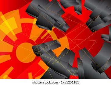 Geometric technology background with gear shape. Premium exclusive background. Vector abstract gradient graphic design.