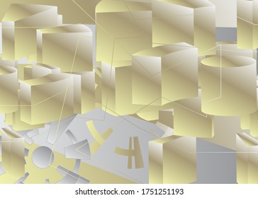Fondo de tecnología geométrica con forma de engranaje. Fondo exclusivo premium. Diseño gráfico de gradiente abstracto vectorial.