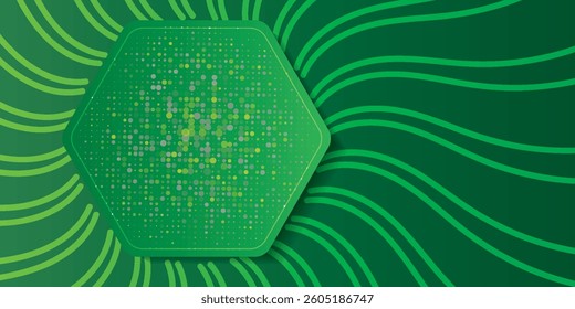 Geometric Technology Big Data Light Green Hexagon Abstract, Geometric, Abstract, Green Hexagons modern