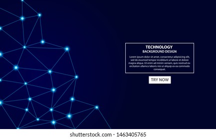 Geometric technology connection lines and dots background. Futuristic digital network concept.