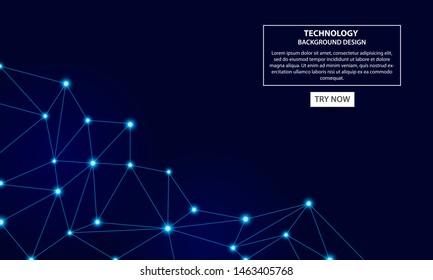 Geometric technology connection lines and dots background. Futuristic digital network concept.