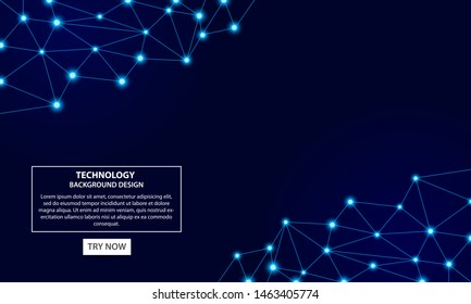 Geometric technology connection lines and dots background. Futuristic digital network concept.
