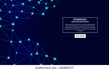 Geometric technology connection lines and dots background. Futuristic digital network concept.
