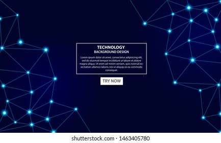 Geometric technology connection lines and dots background. Futuristic digital network concept.